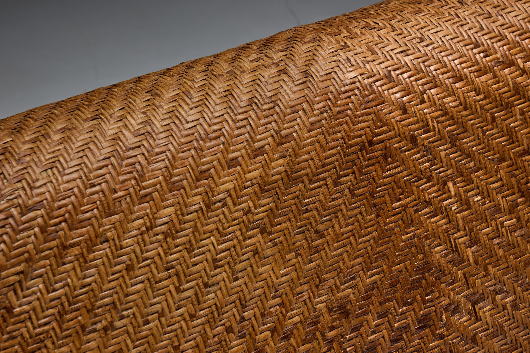 Mid century wicker sofa with natural patina