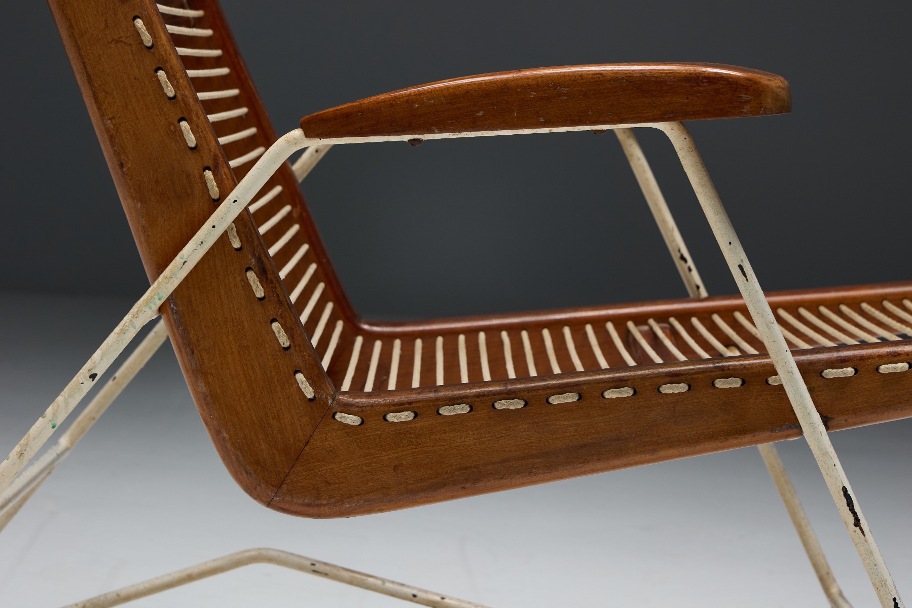 Woven cord modernist chair from Brazil