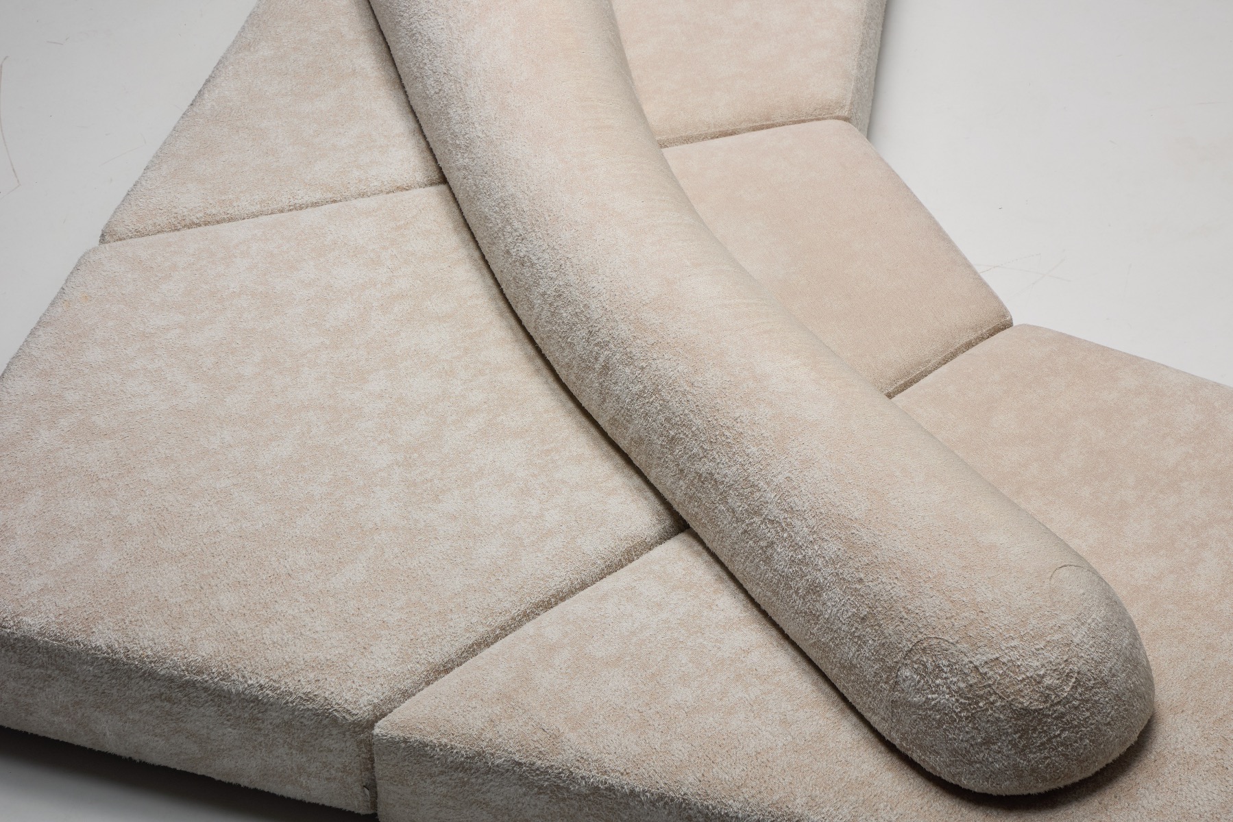 High end Italian sofa with sculptural presence
