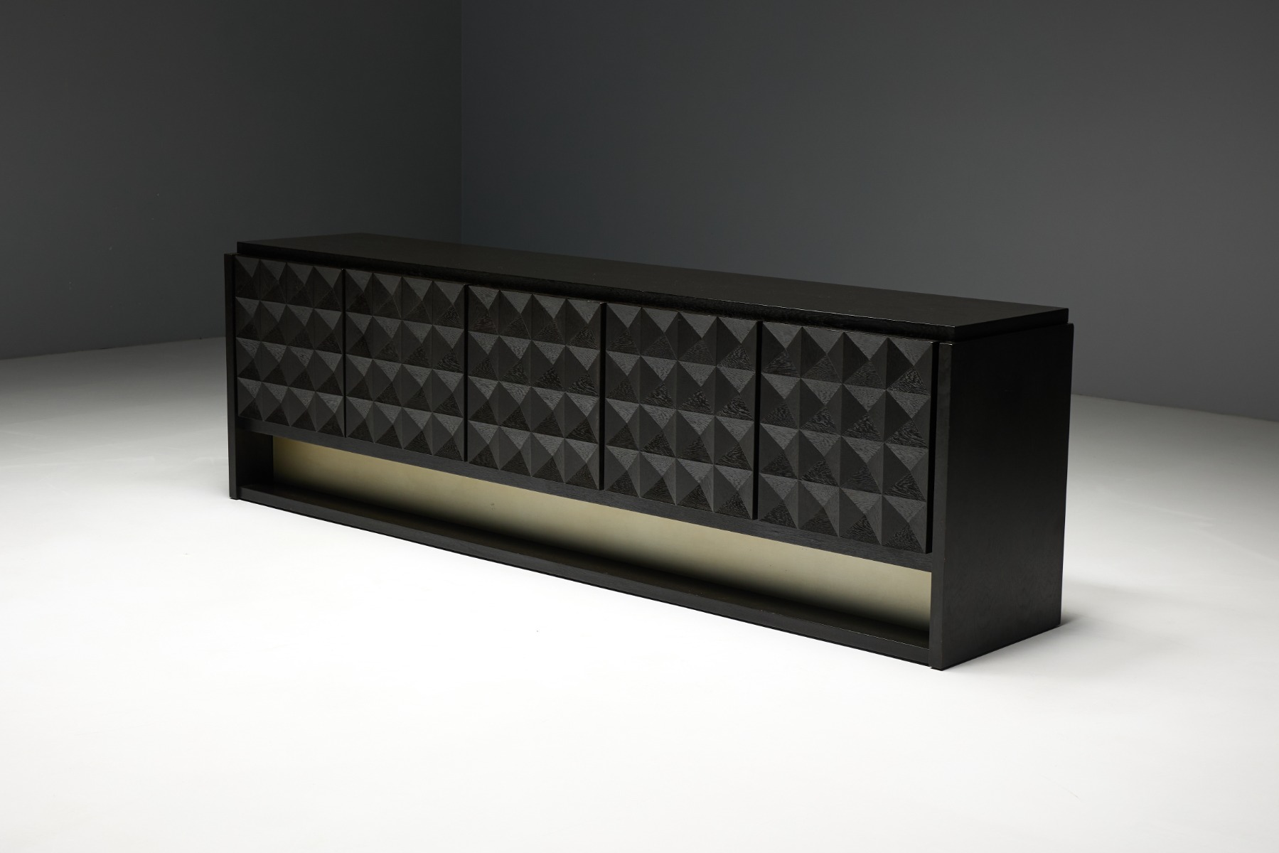 Brutalist Belgian oak cabinet