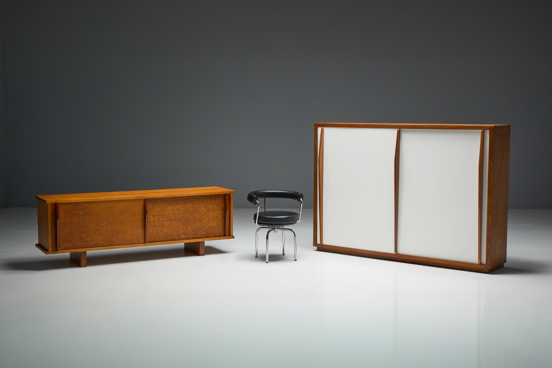 Collectible mid century storage piece with elegant modernist languag