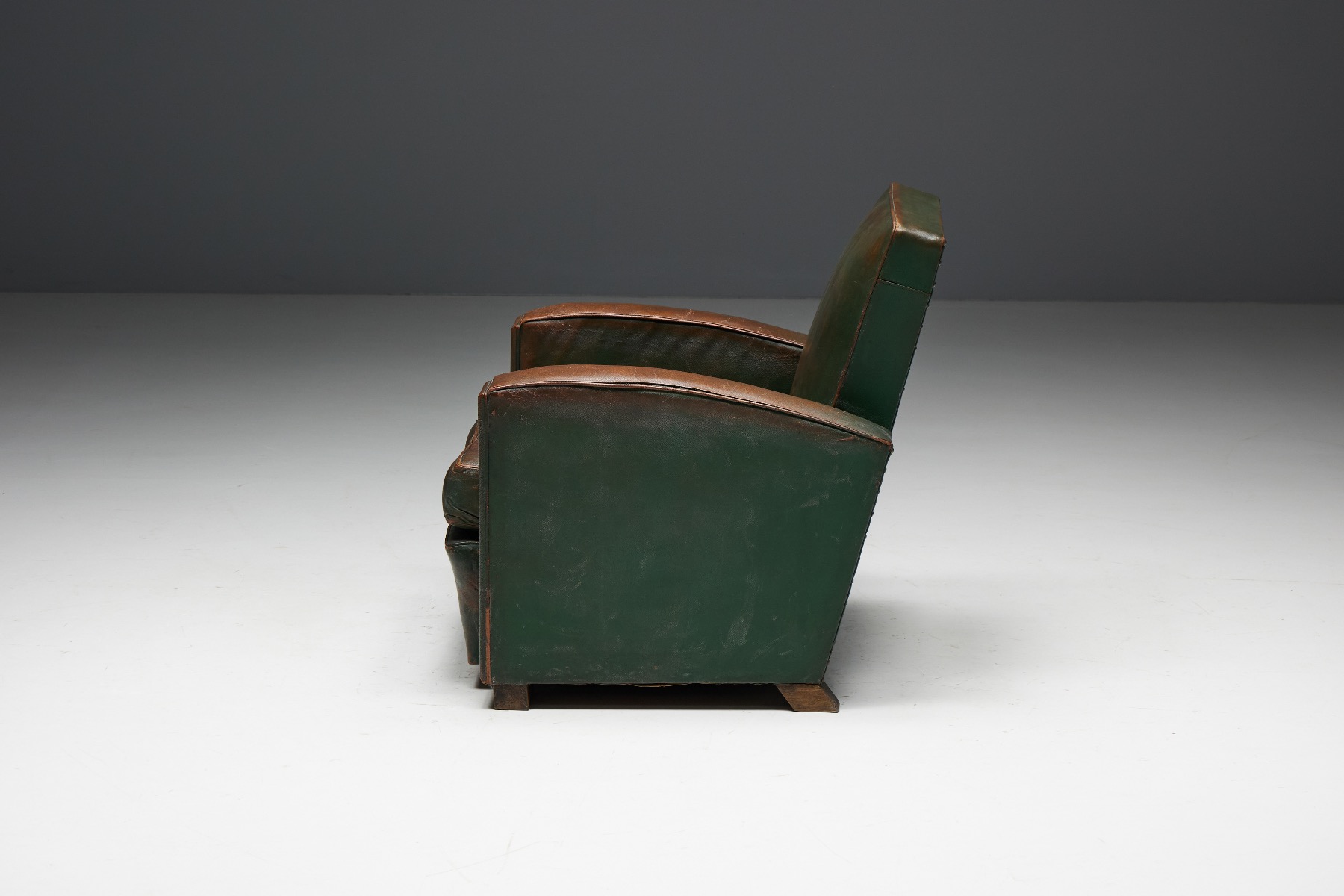 European Art Deco leather chairs