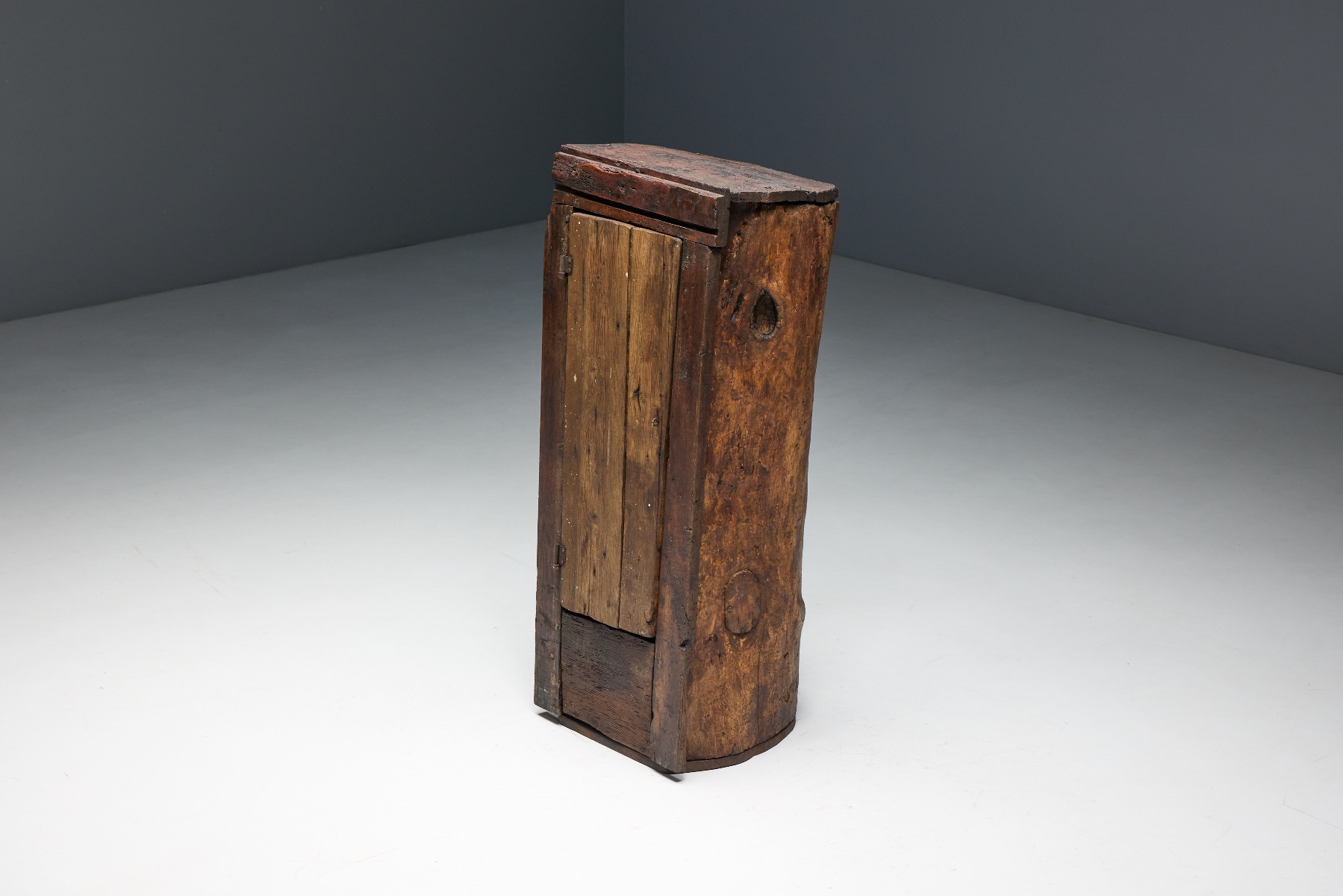 European 19th century bonnetière with rustic appeal