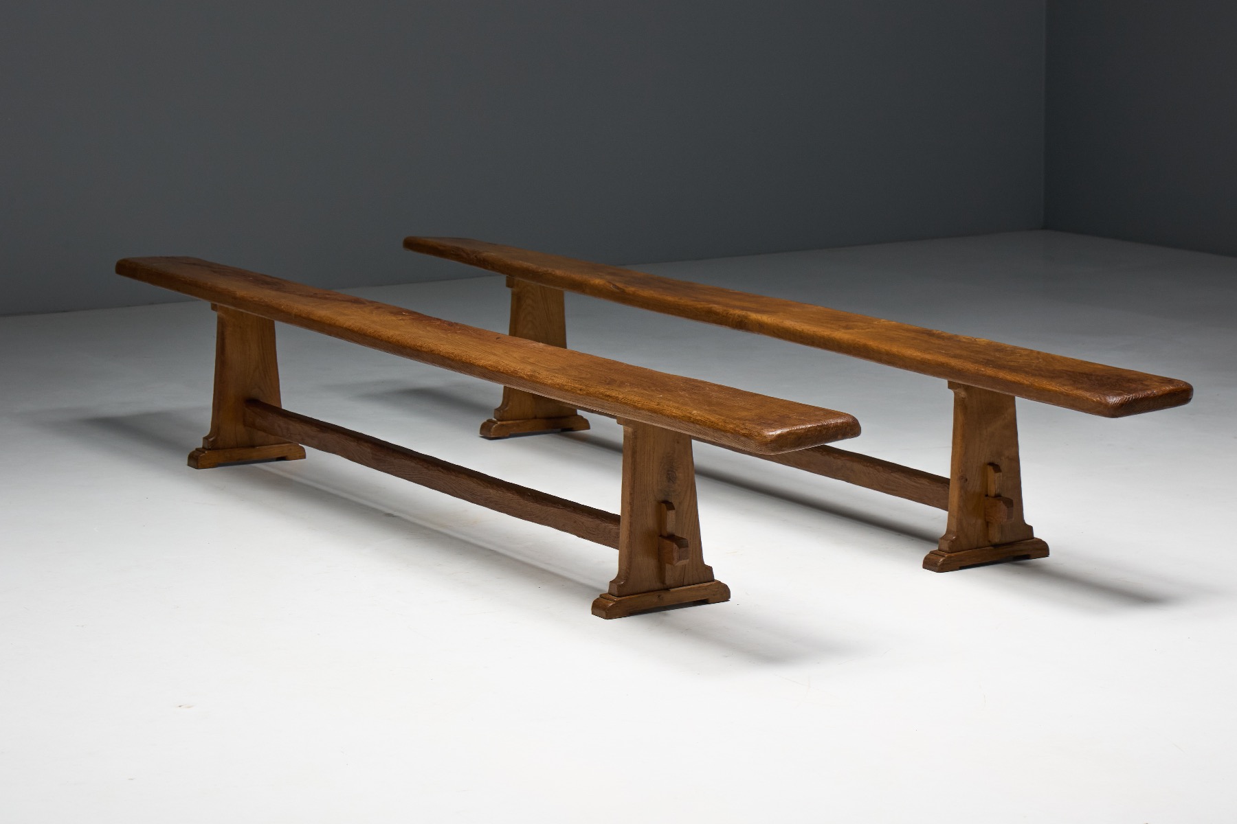Folk art alpine bench with handcrafted appearance