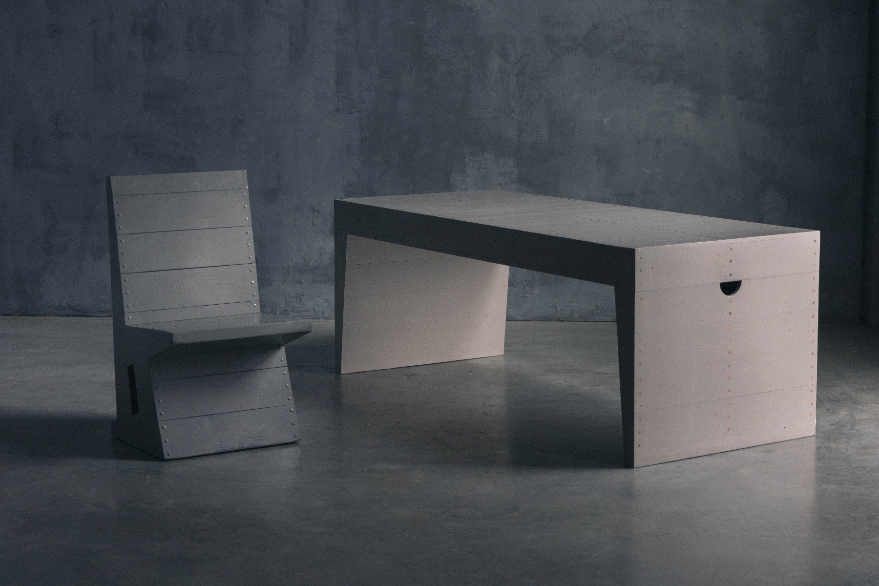 Geometric Bossche School dining chairs