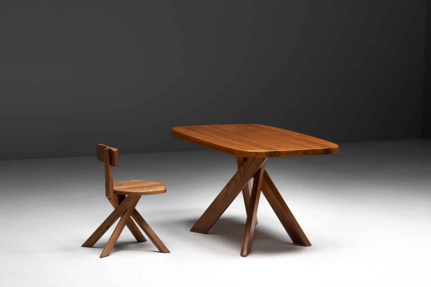 Geometric solid wood dining table from the T35 series
