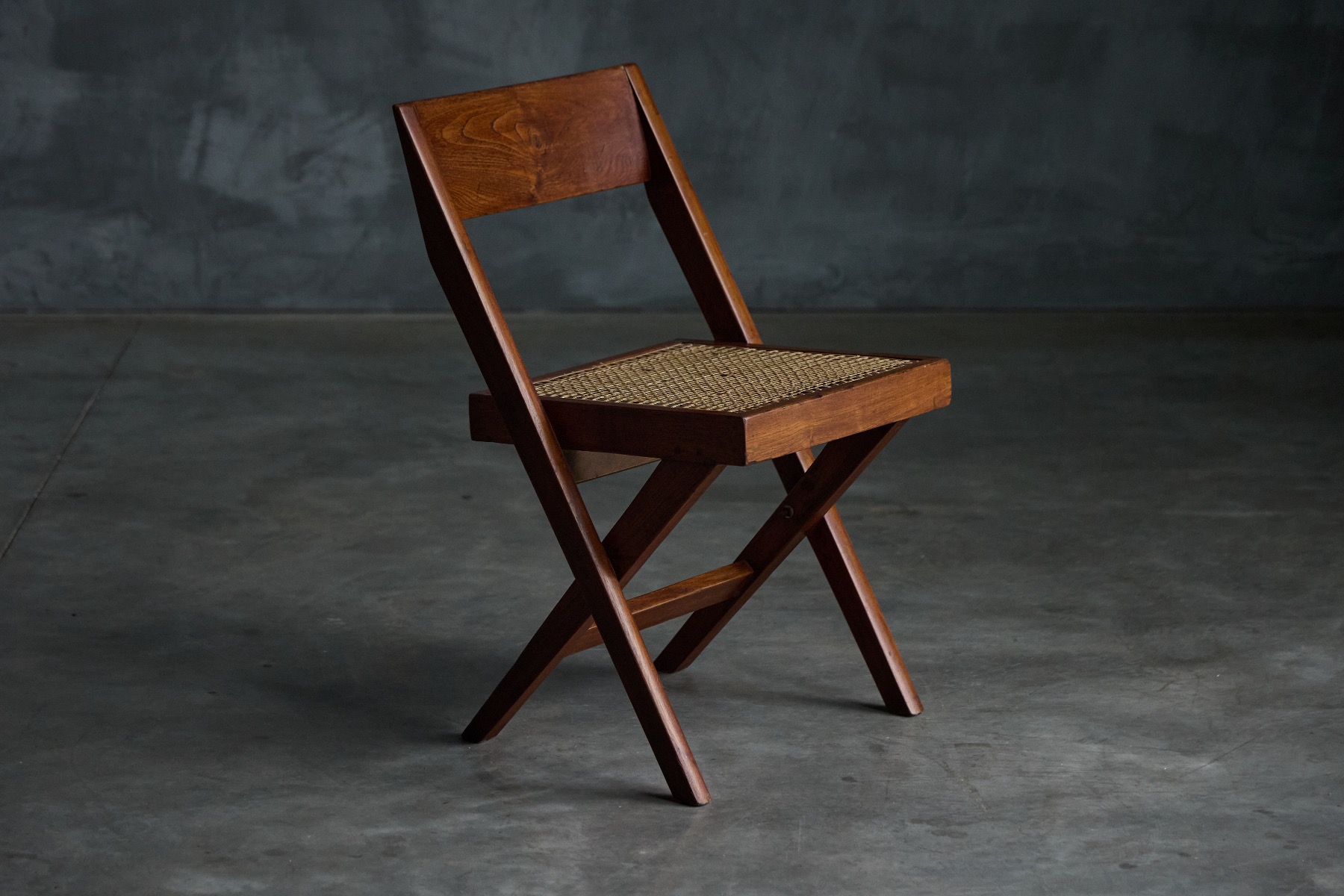Handcrafted wooden library chair from the mid century