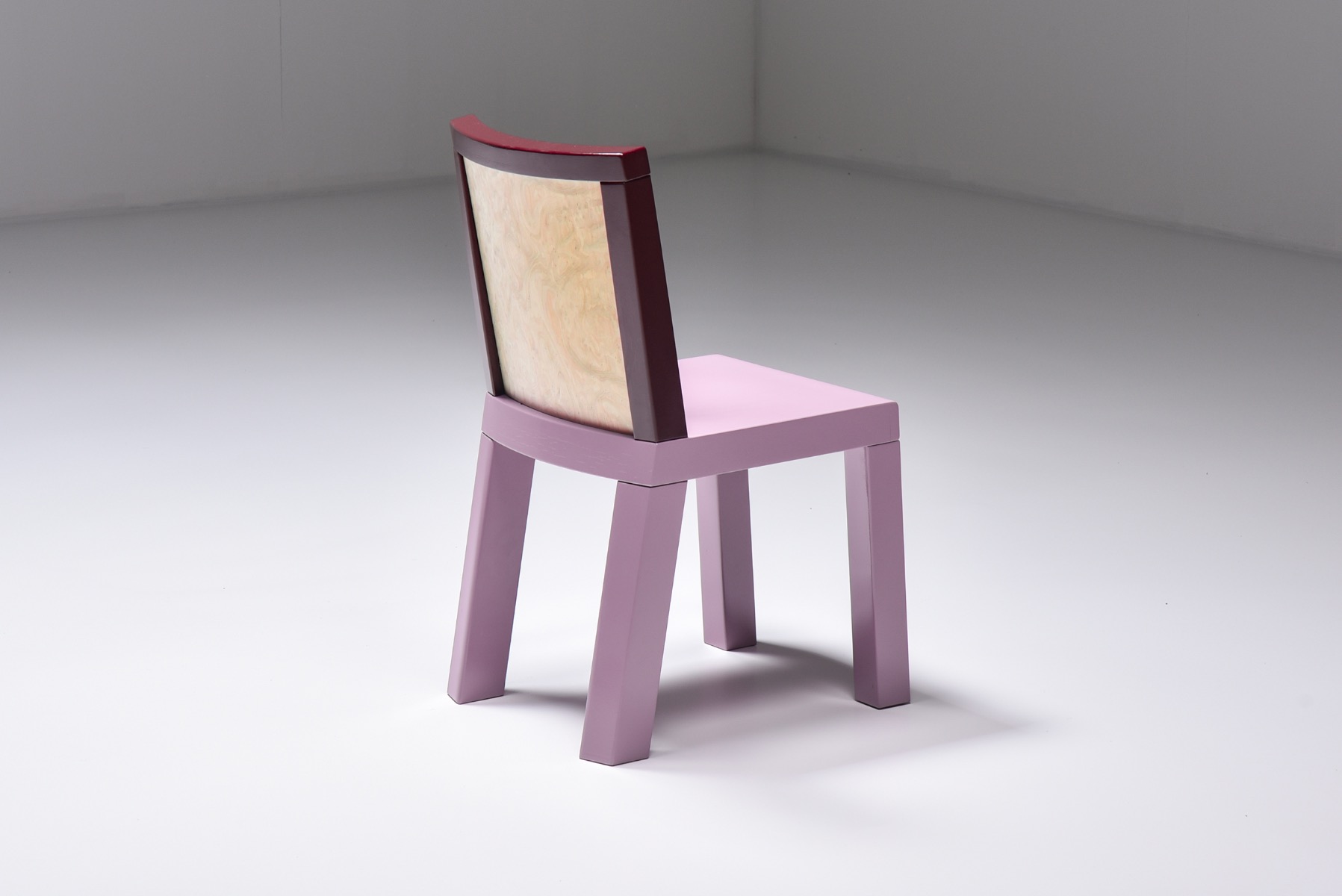 Design forward pink postmodern chairs by Leitner