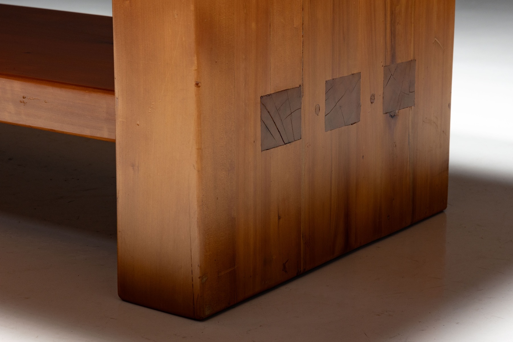 Mid century French alpine dining table crafted from elmwood