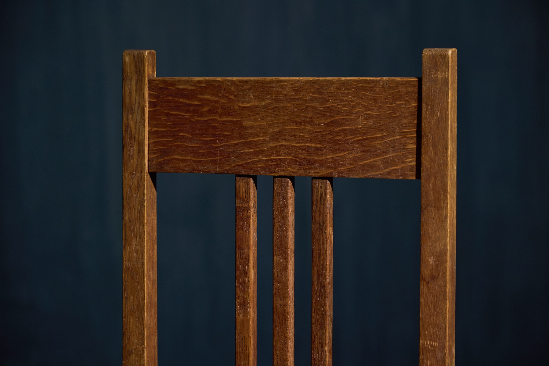 Authentic early modern high back chairs with woven seats