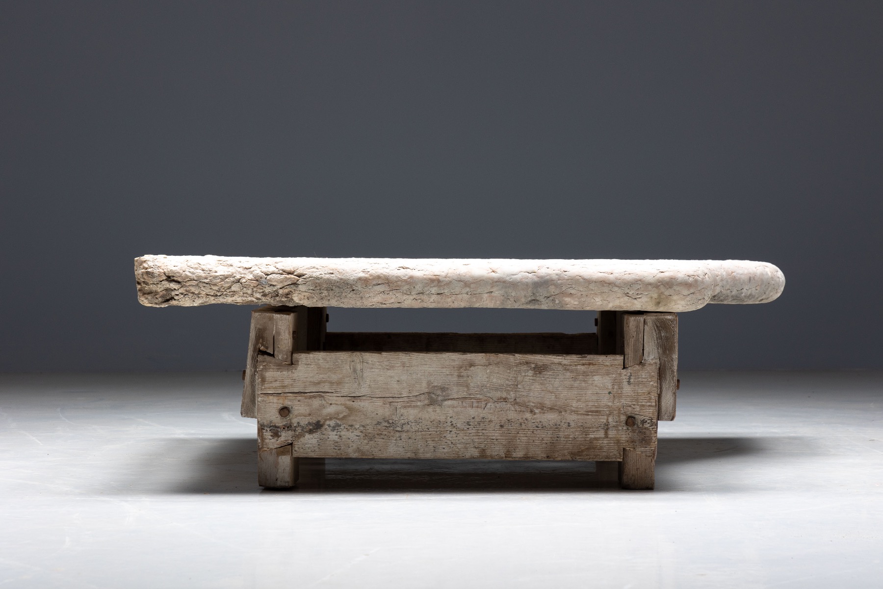 Primitive 19th century stone farm tables