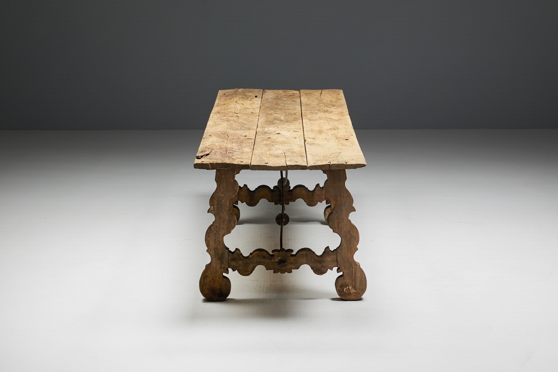 Primitive brutalist farmhouse table 19th century