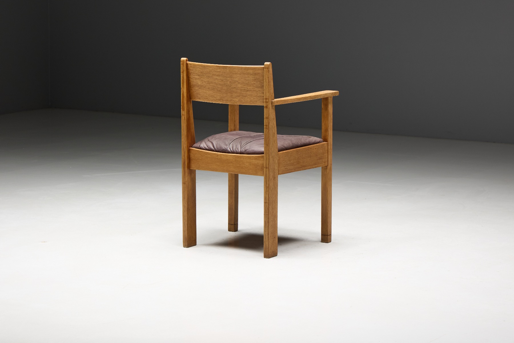 1930s Art Deco oak chairs