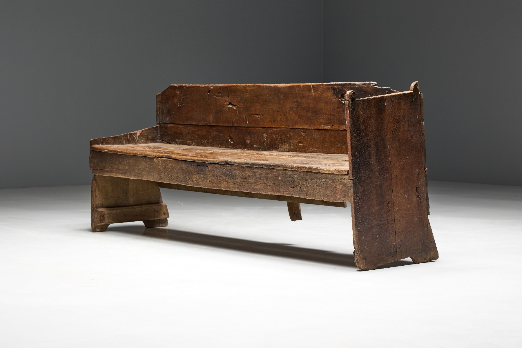 Timeworn plank bench 19th century