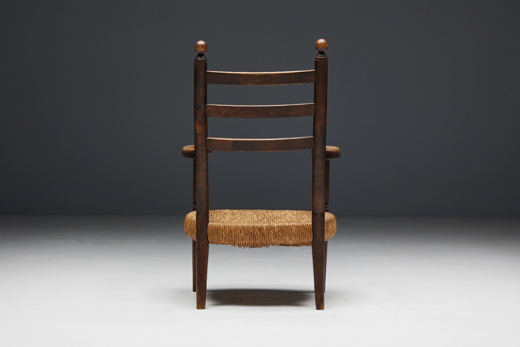 Rustic Armchairs in Wood and Straw - 1900s
