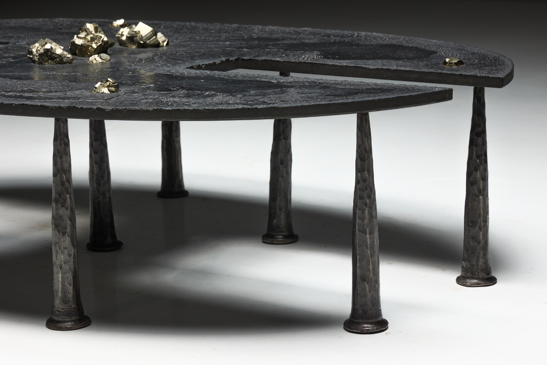 Brutalist iron coffee table designed by Thomas Serruys