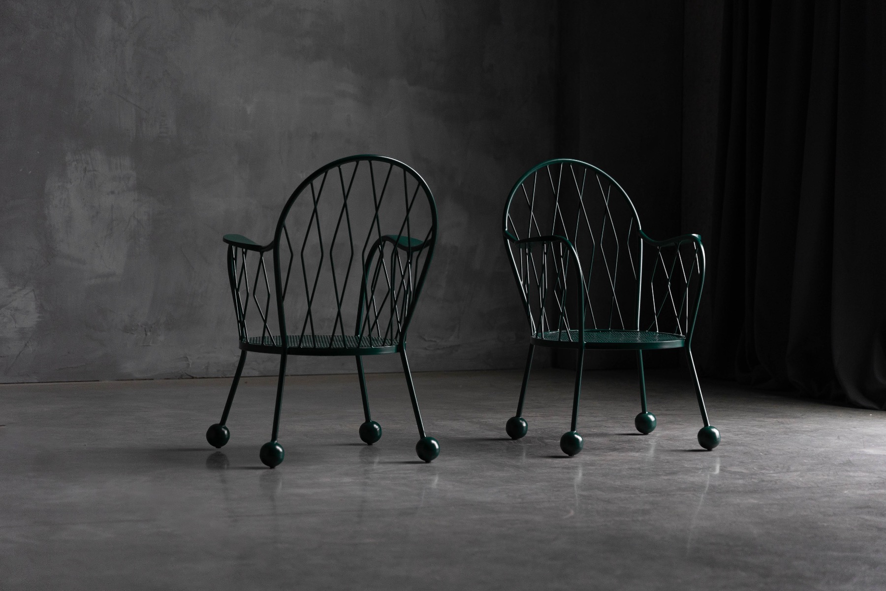 Collectible sculptural garden armchairs from the 1950s
