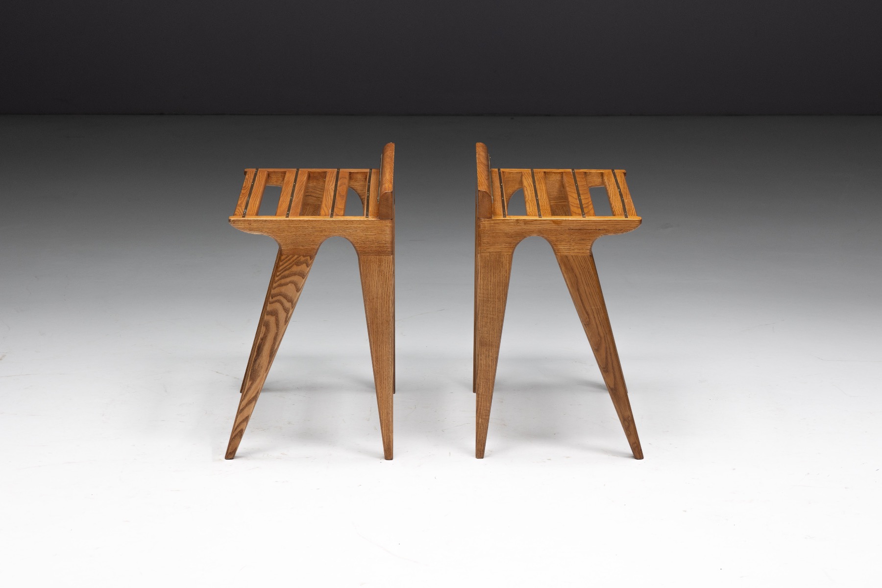 Architectural luggage rack designed by Gio Ponti