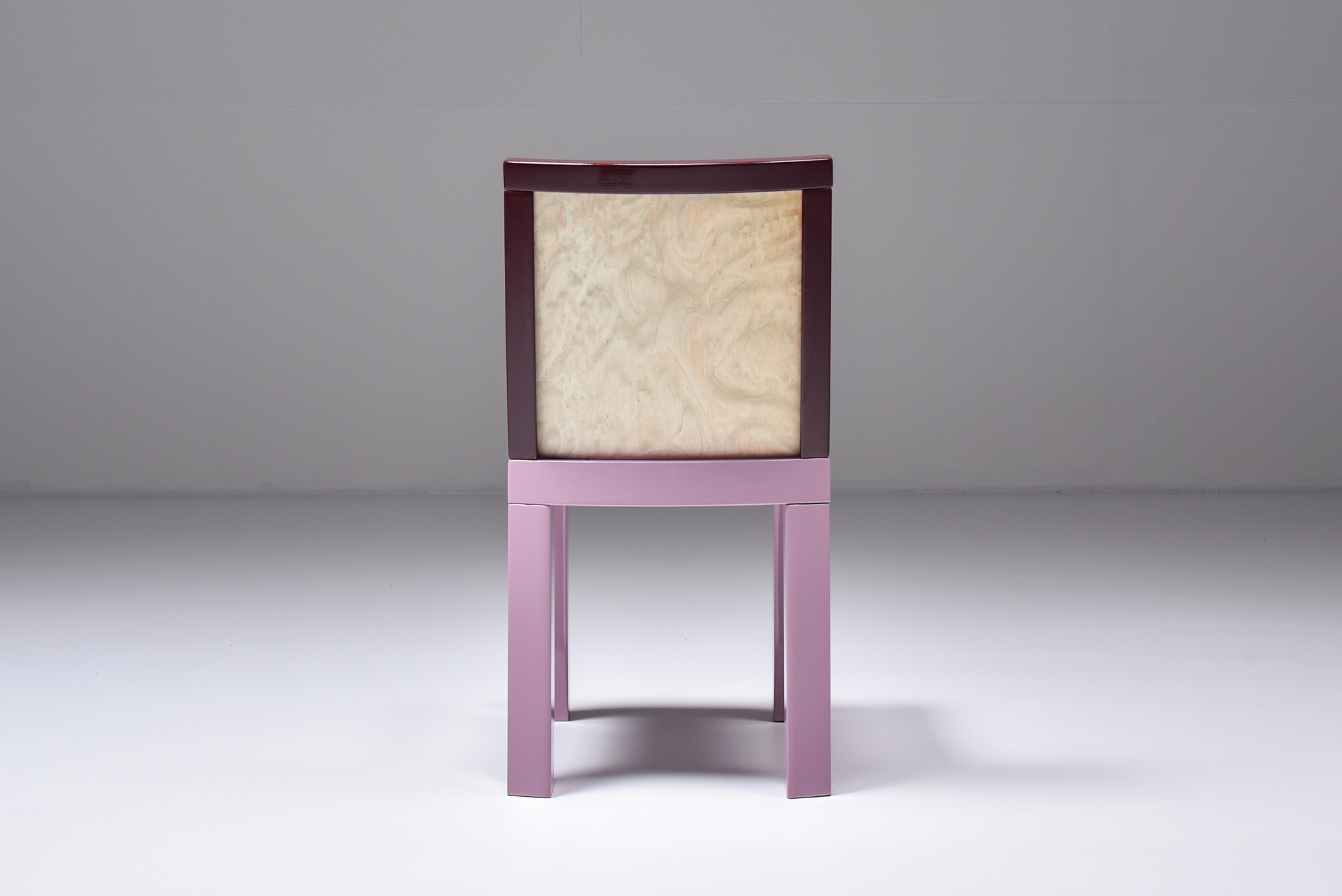 Retro Italian dining chairs with bold pink finish