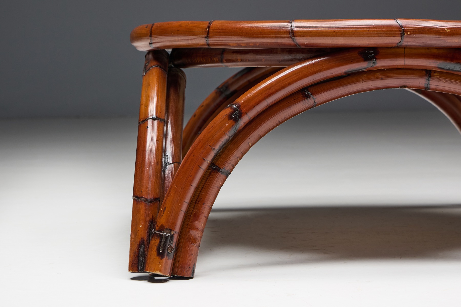 Italian modern bamboo table 1970s
