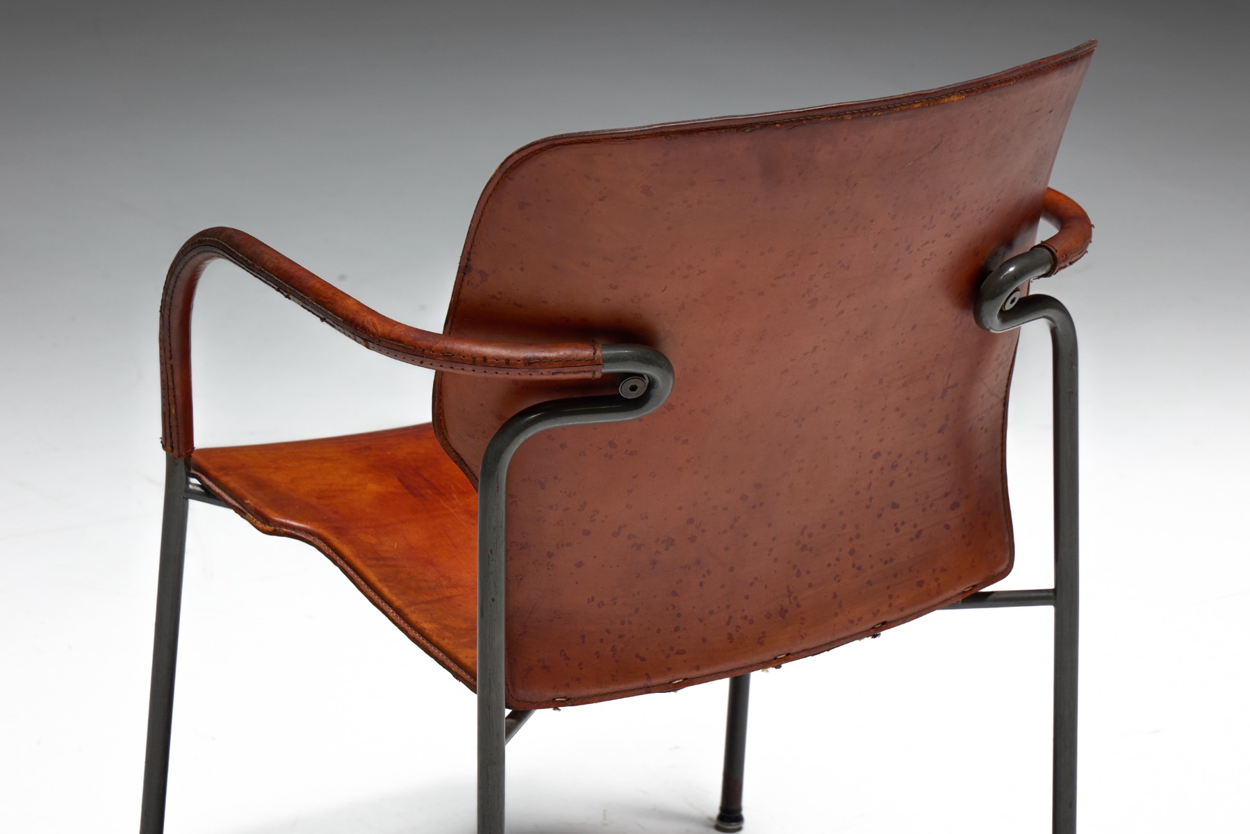 Modern Italian Lalanda armchair with balanced proportions