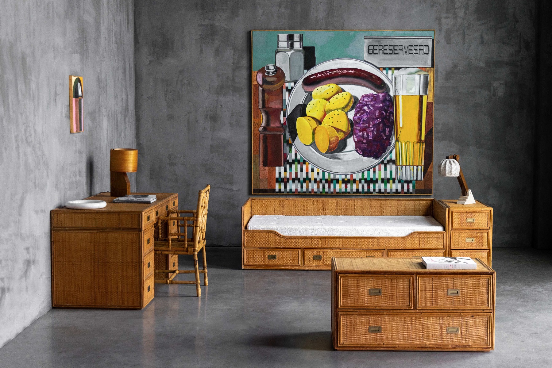 Museum level bamboo daybed by Vivai del Sud