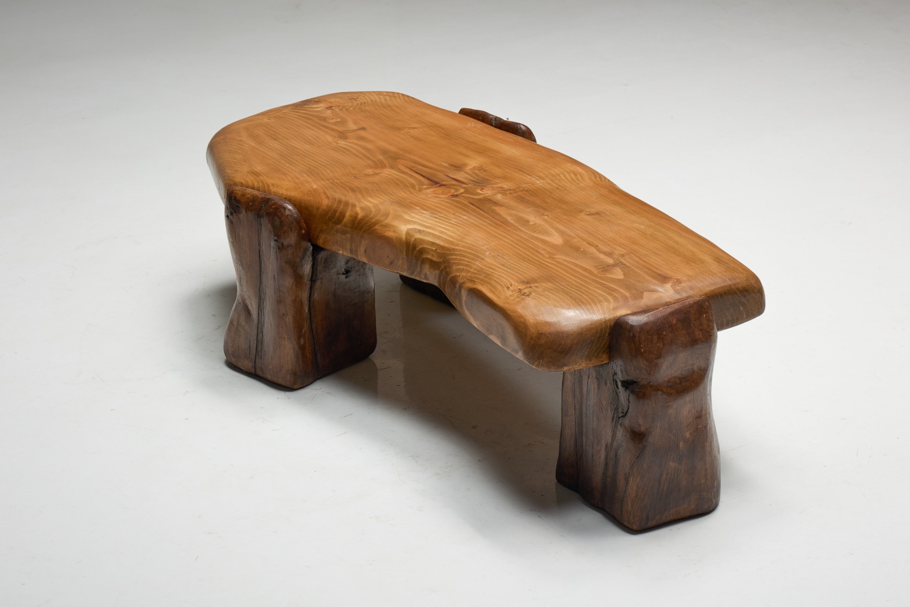 Museum level sculpted brutalist coffee table