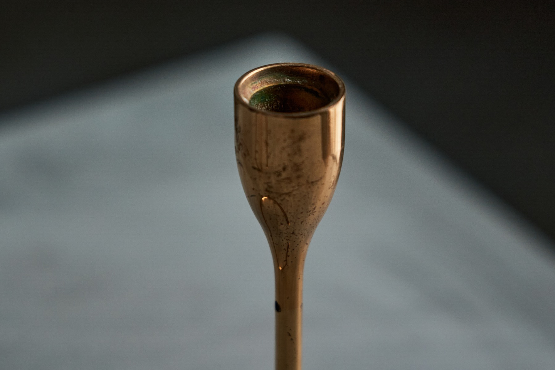 Refined brass candlestick pair