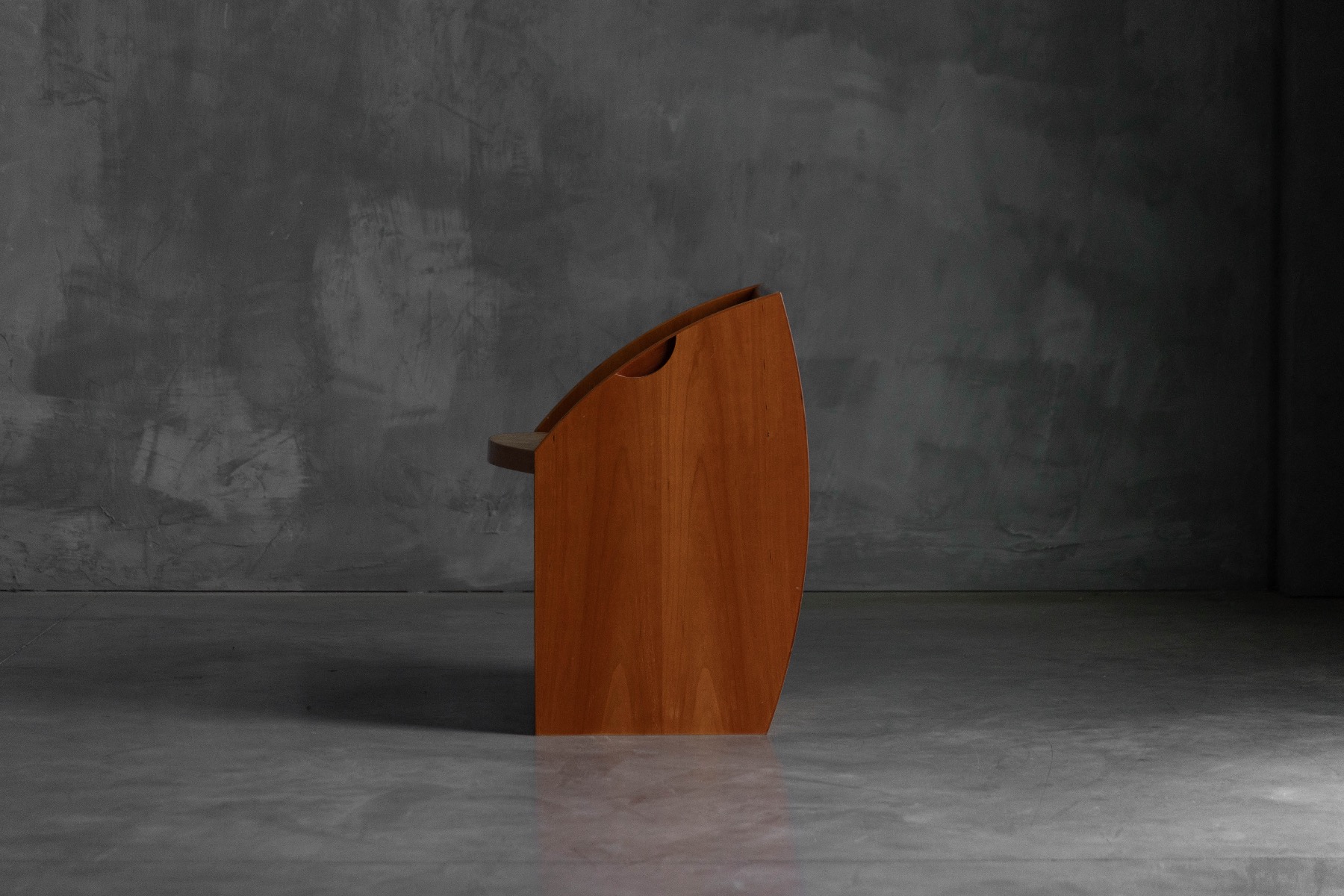 Retro postmodern chair emphasizing geometric composition
