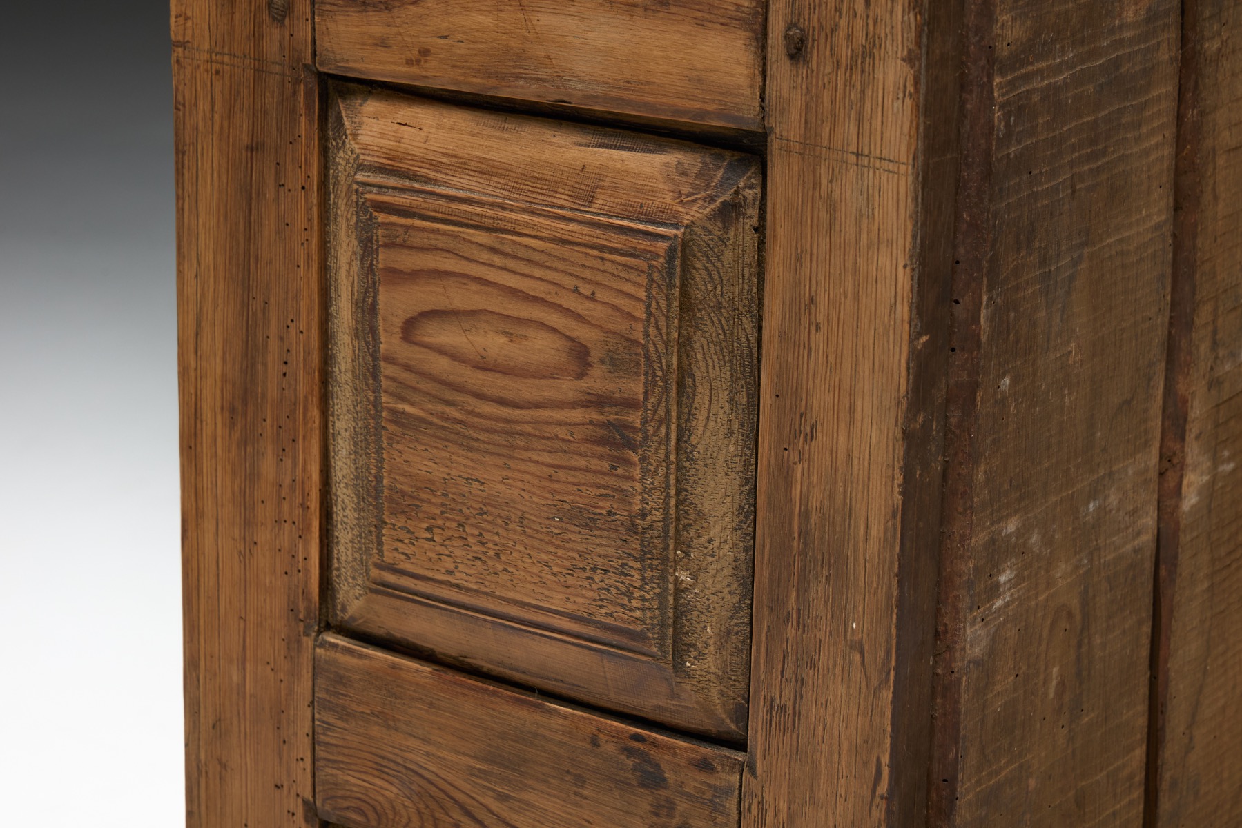 Rural art populaire storage cabinet with deep patina