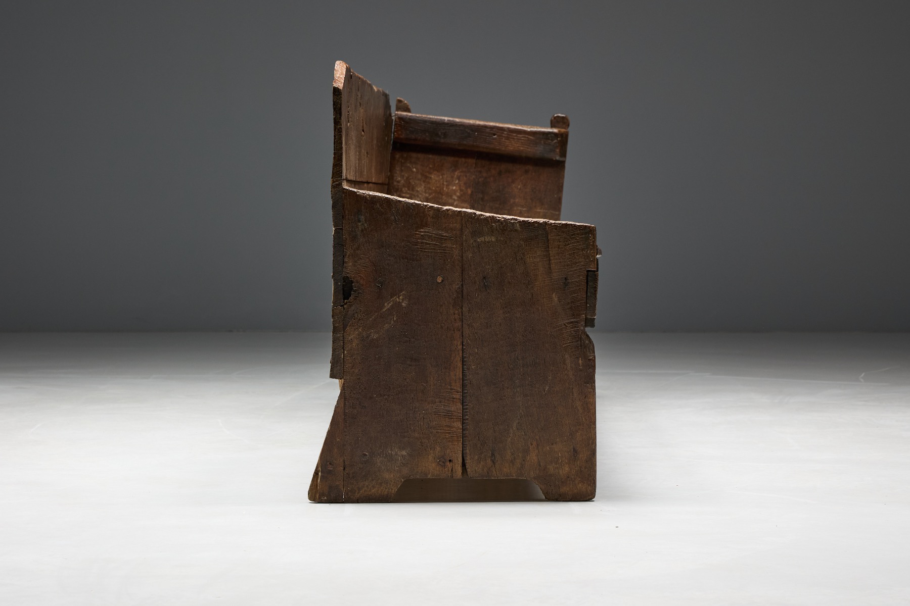 Rural folk bench in solid timber