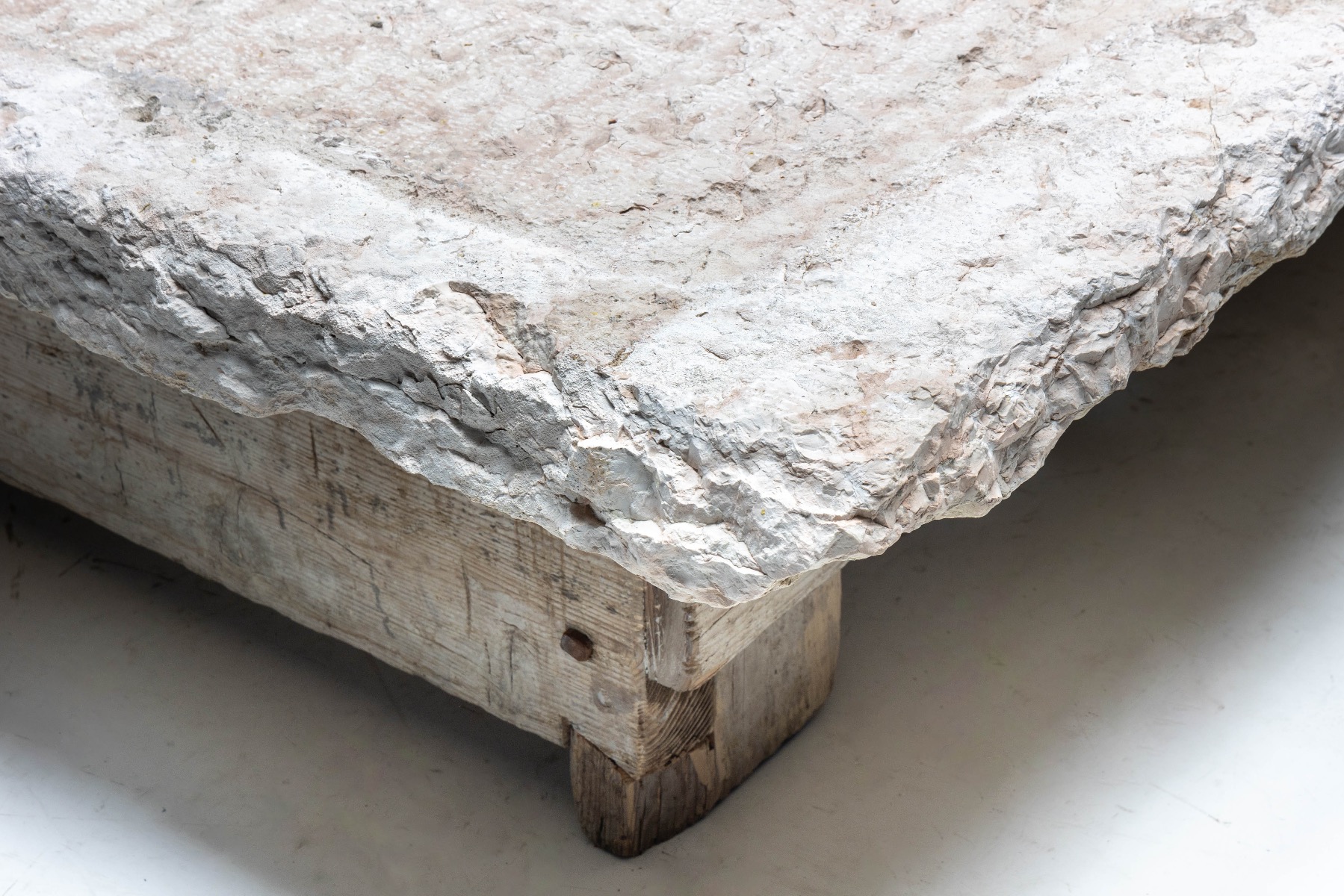 Rustic brutalist stone coffee tables