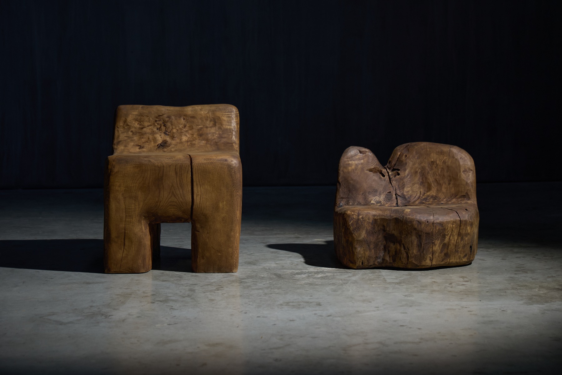 Unique hand carved brutalist chair from 2024