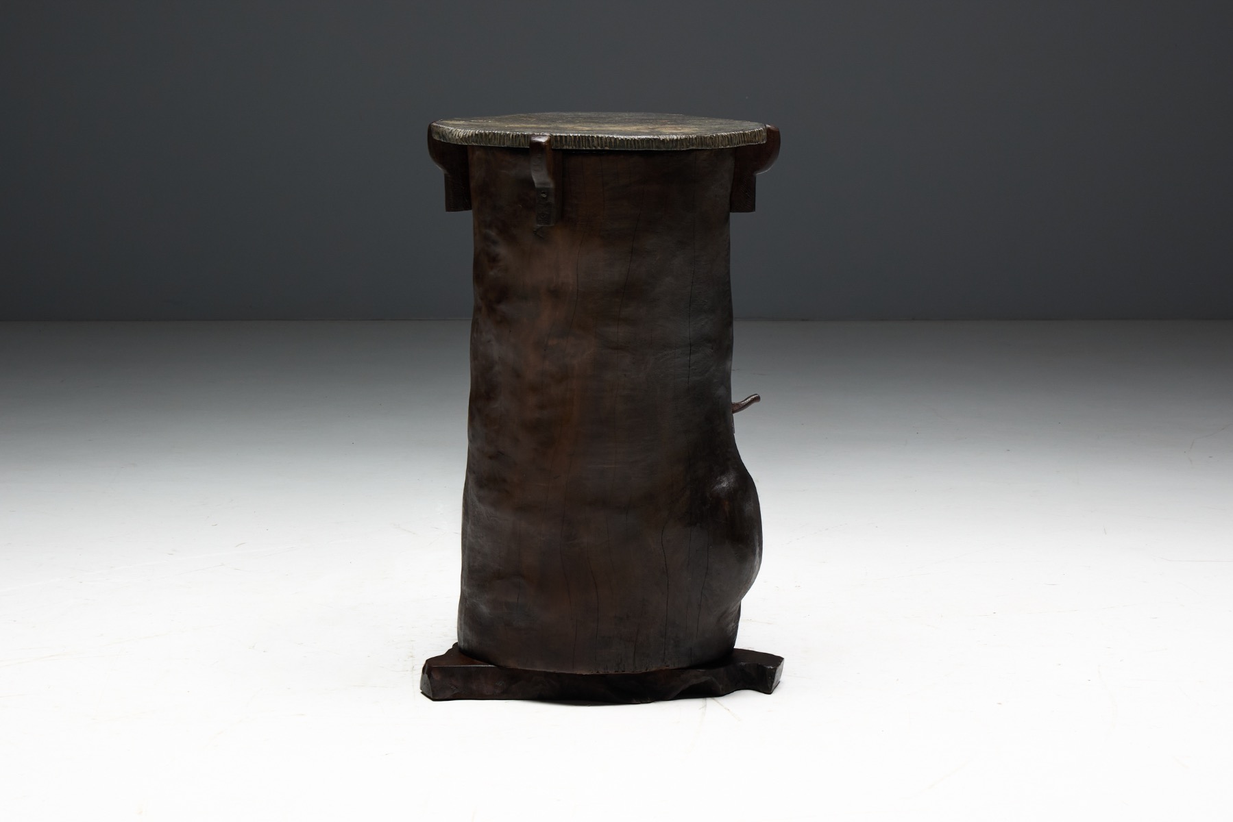 Traditional rustic vernacular side table with folk character