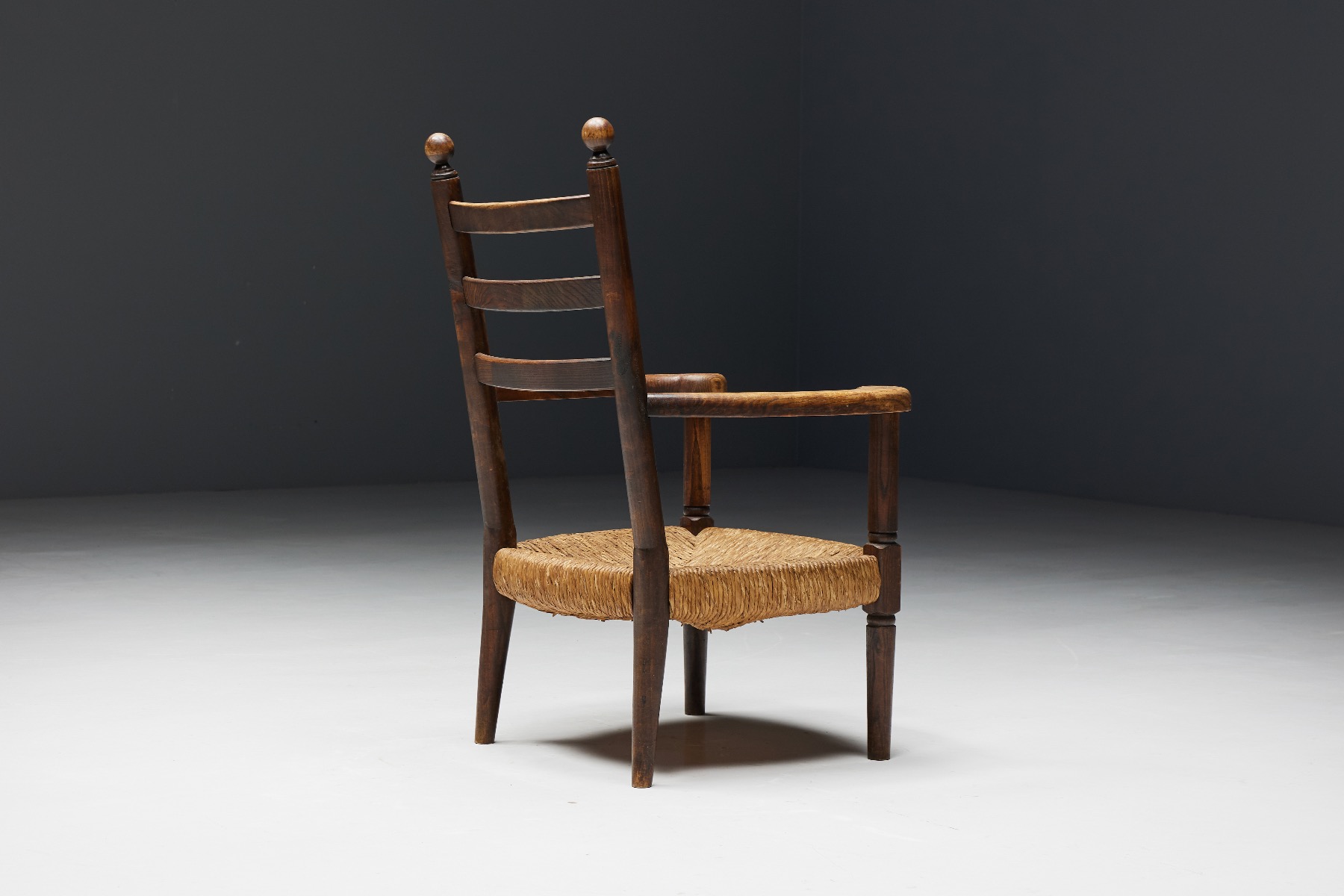 Rustic Armchairs in Wood and Straw - 1900s