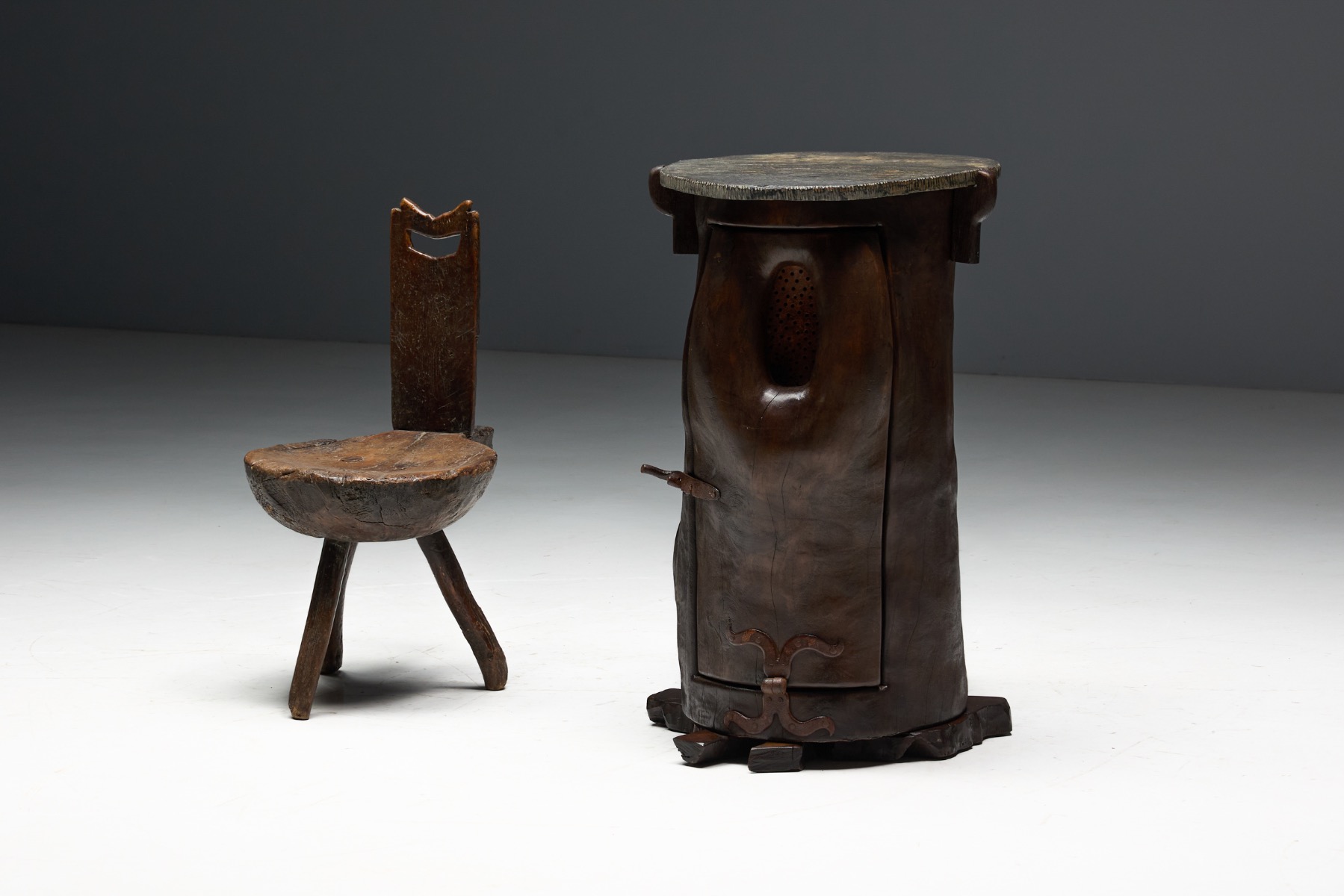 Authentic vernacular rustic side table from the 19th century