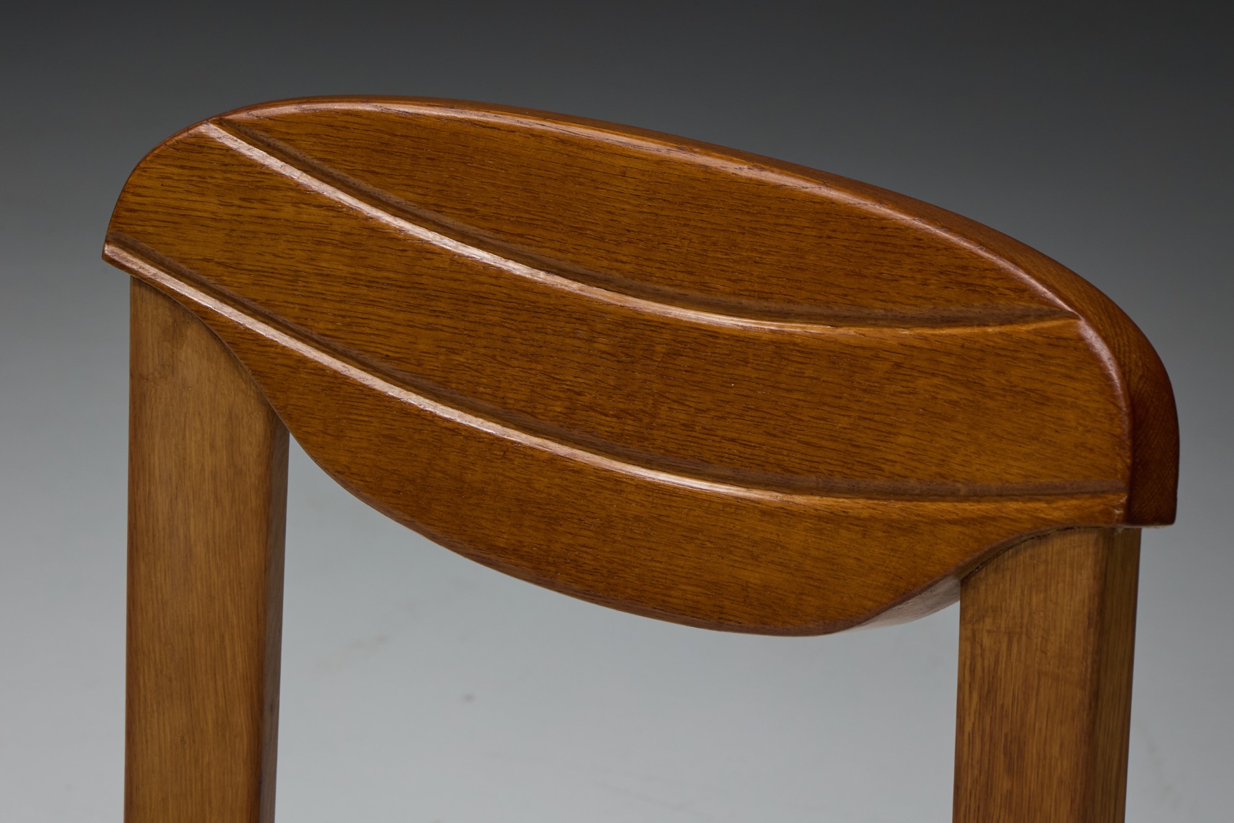 Brutalist dining chairs with solid frame