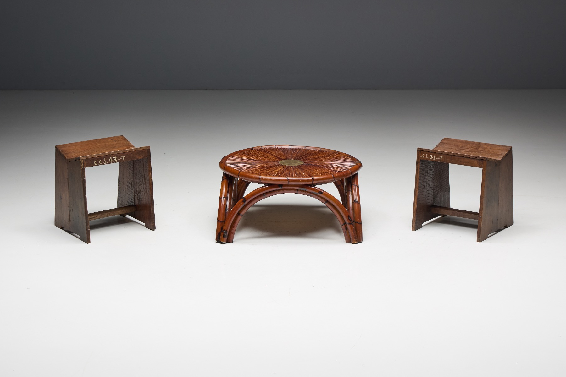 Designer bamboo coffee table Gabriella Crespi