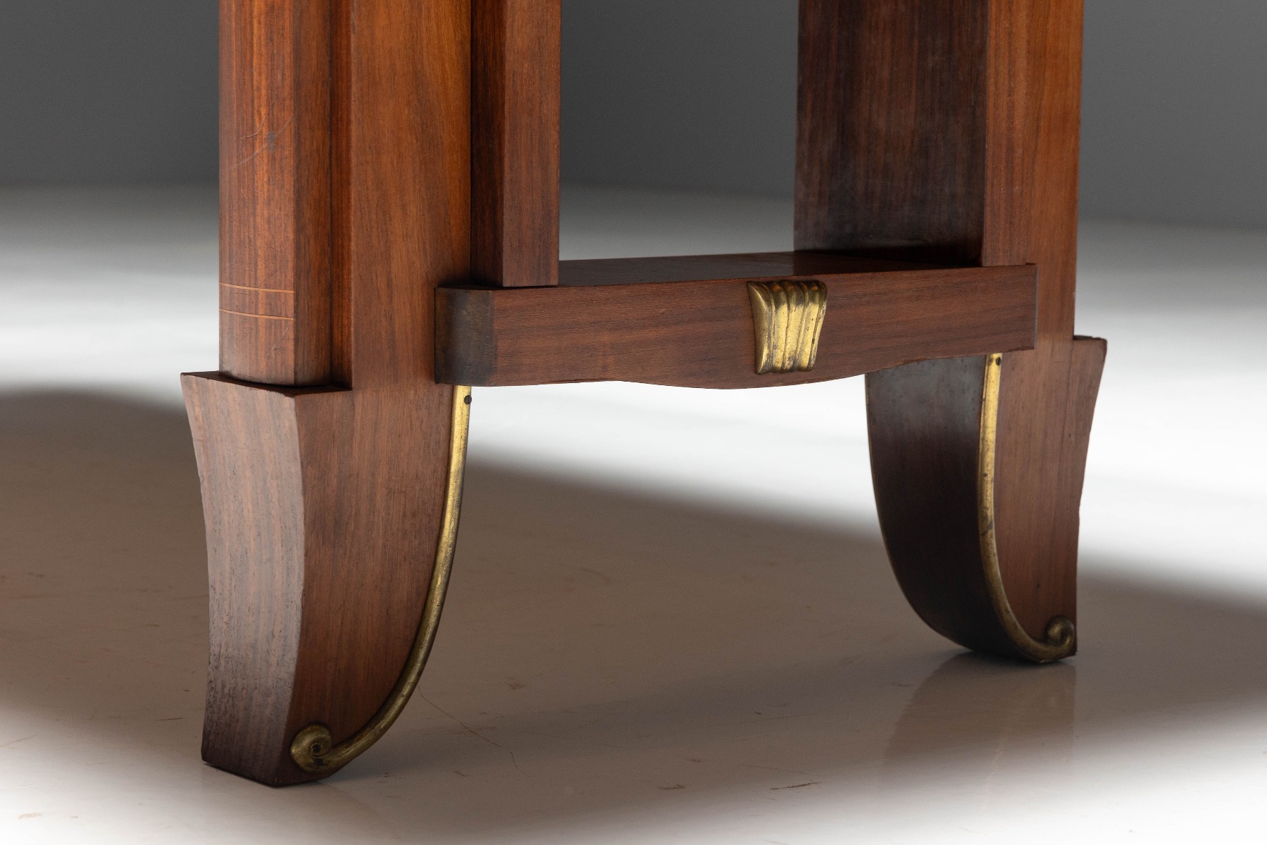 French walnut parquetry dining table vintage