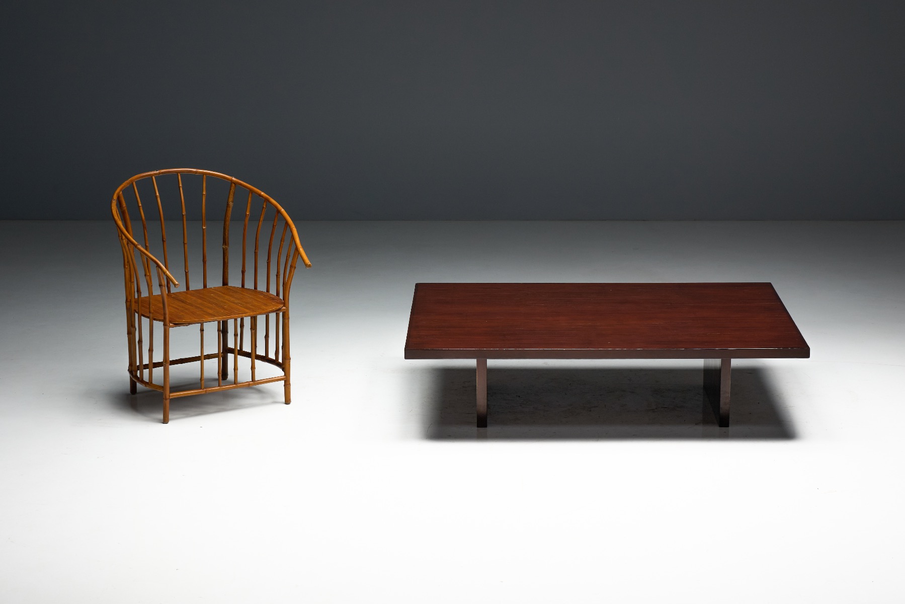Museum level bamboo coffee table designed by Axel Vervoordt