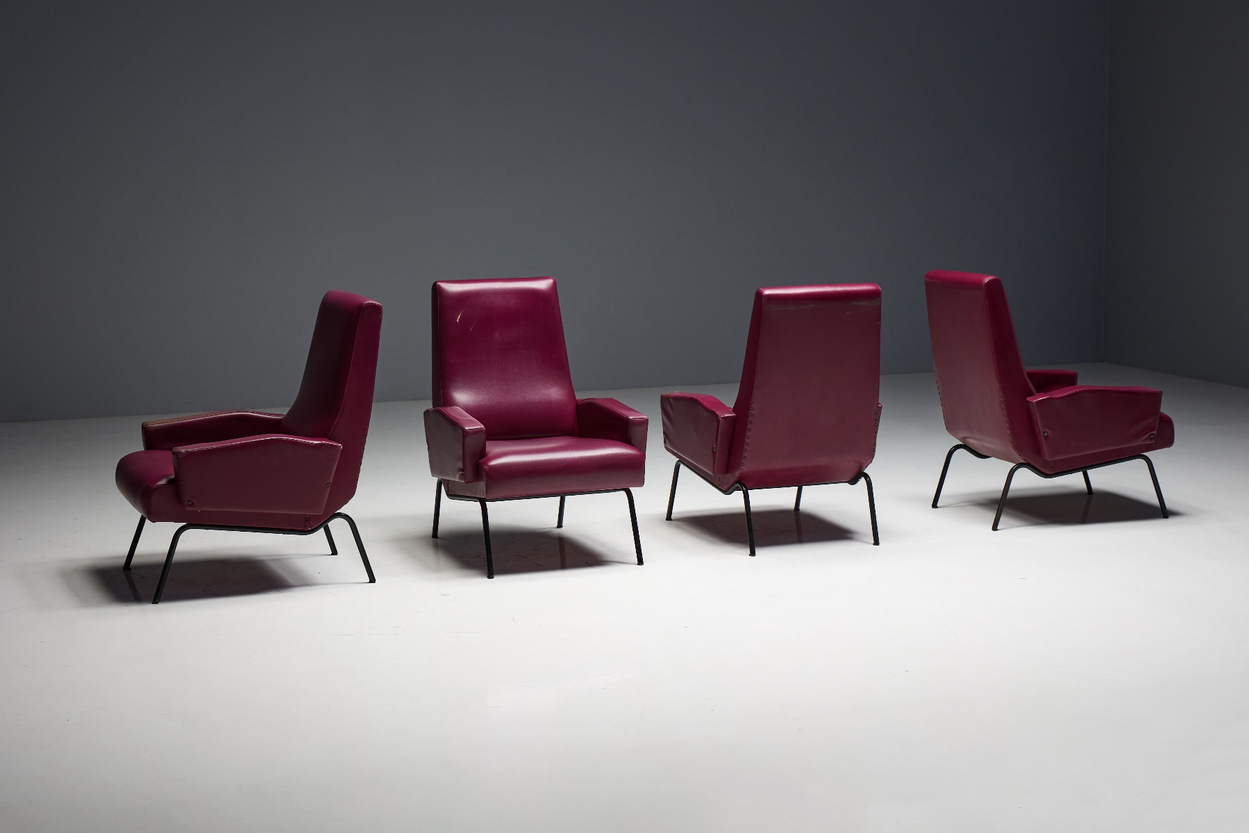 Museum level mid century modern lounge chair in the style of Gastone Rinaldi