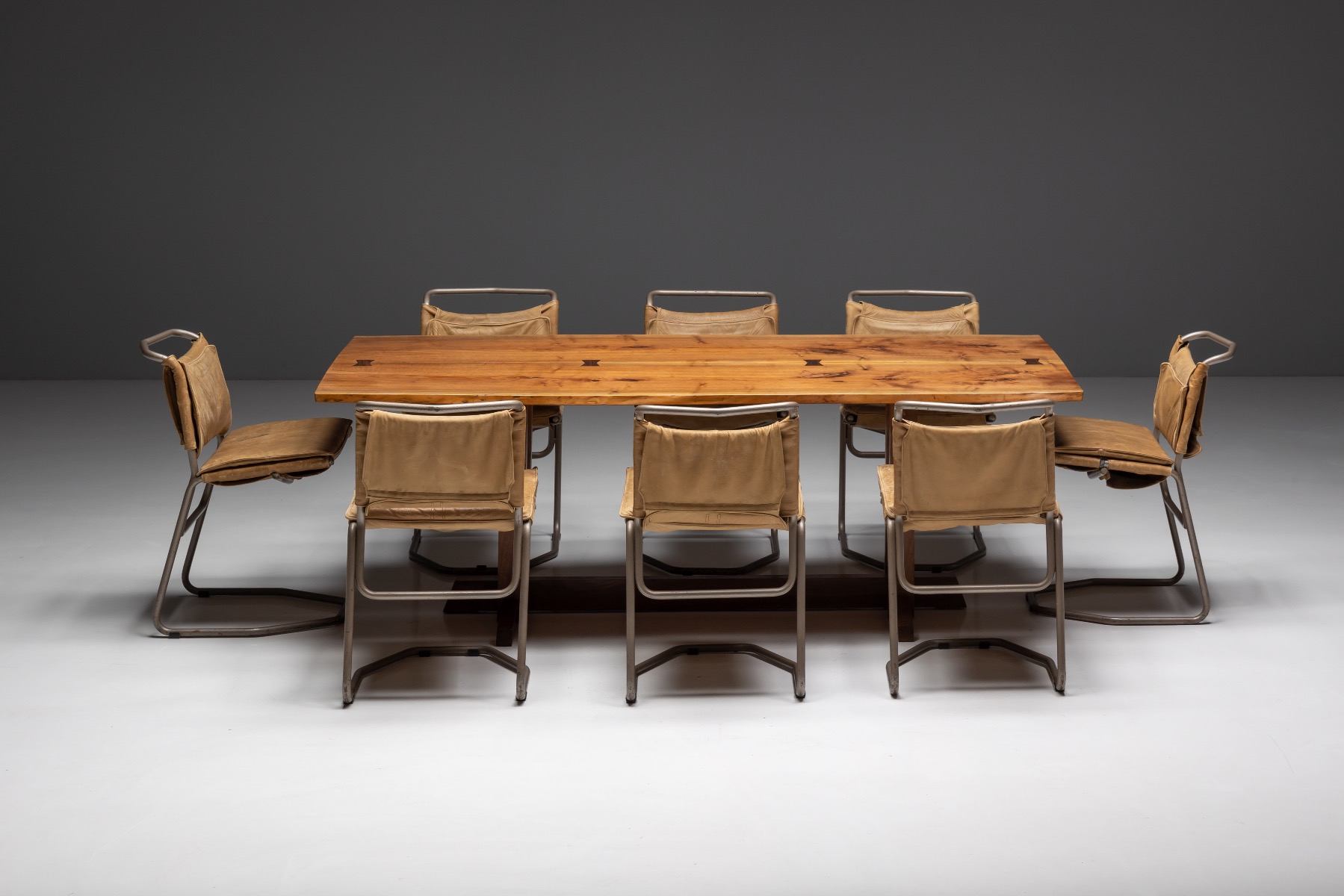 Organic modern dining table by Mira Nakashima