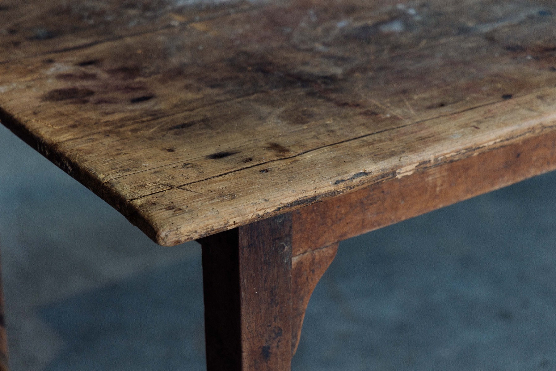 Solid wood rustic farm table 19th century
