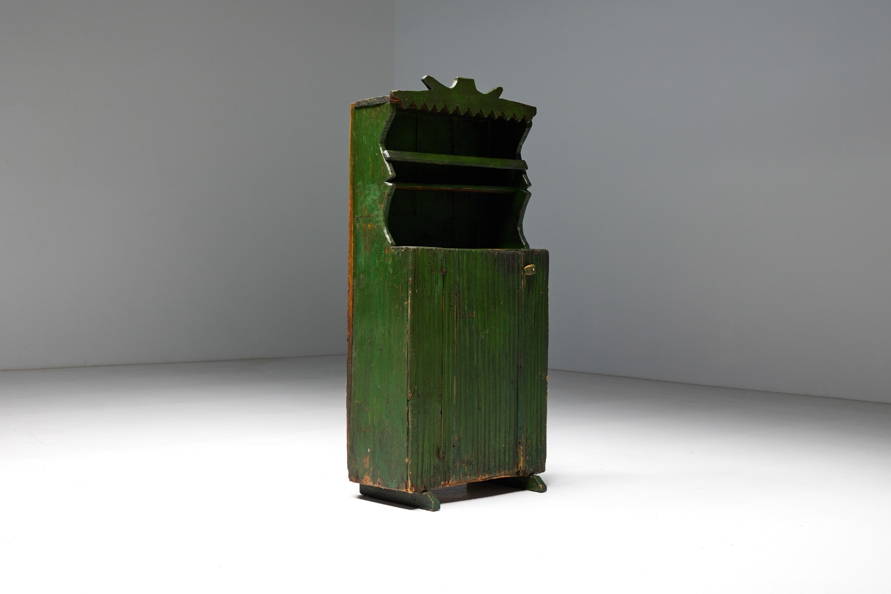Timeless folk art cabinet in wooden design