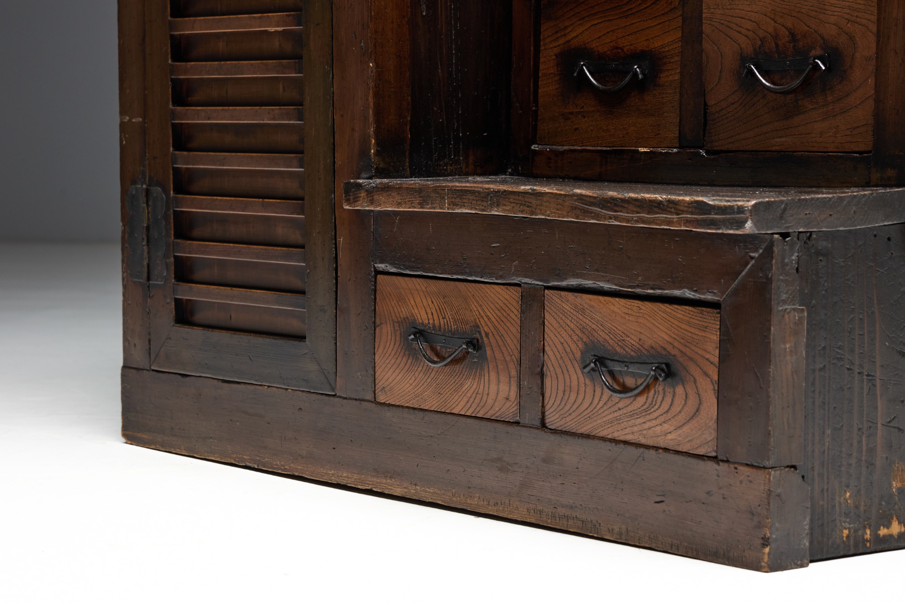 Timeworn Kaidan Tansu stair chest with natural wear