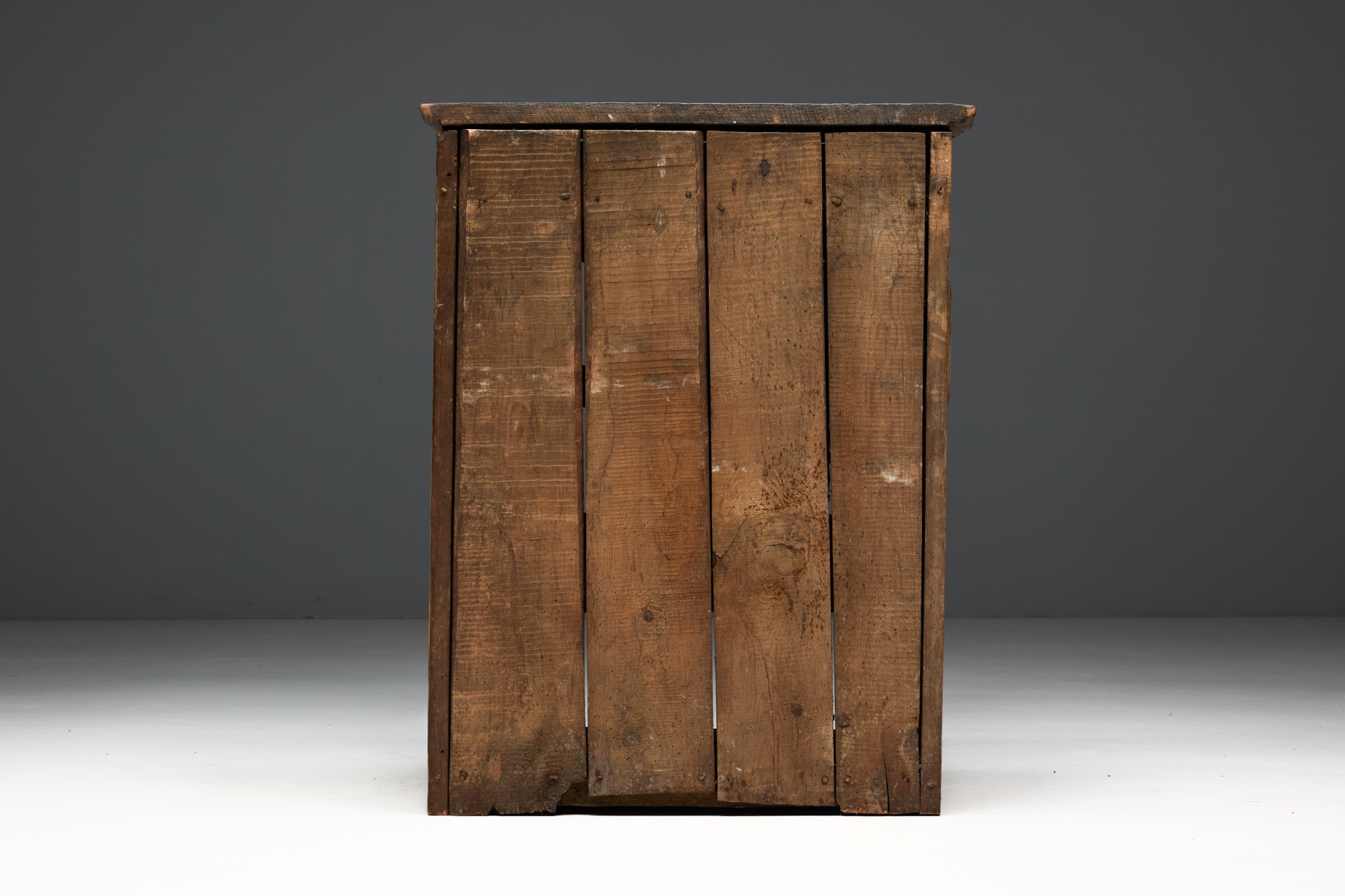 Traditional country pantry cabinet in art populaire tradition