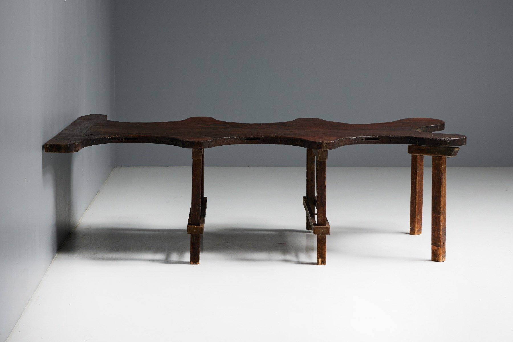Unique free form wood table sculptural design