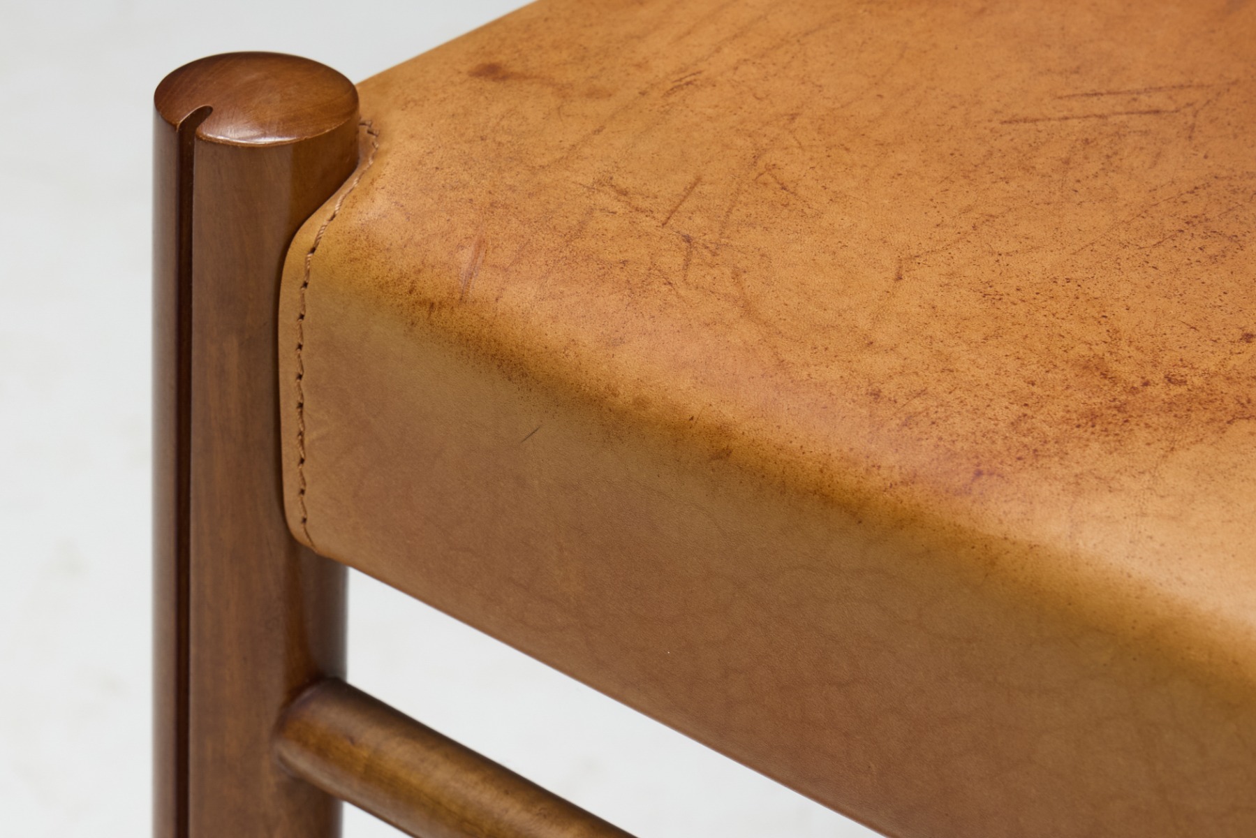 Authentic vintage dining chairs in cognac leather