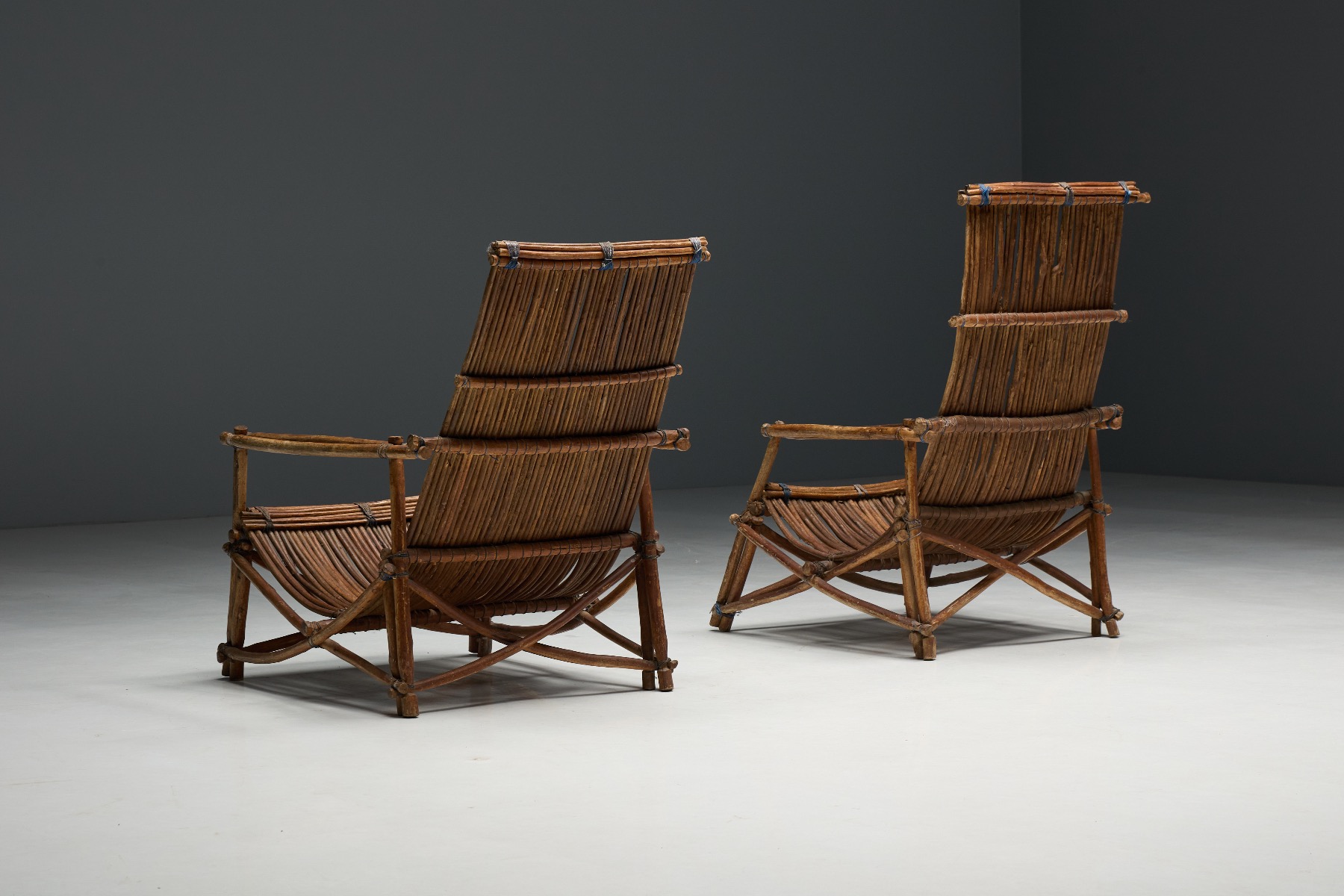 Collectible wicker reclining chair from the 1950s