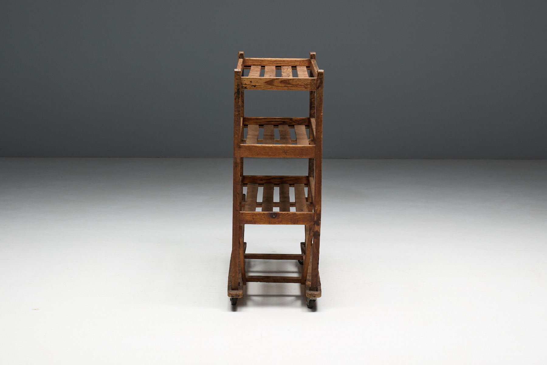Museum level folk art bakery racks from the early 20th century